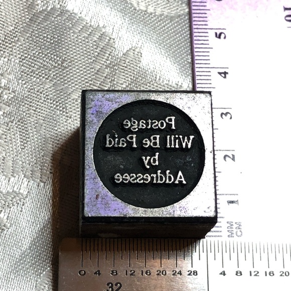 Antique Wooden Print Block USPS Postage Will be Paid by Addressee - Picture 2 of 5